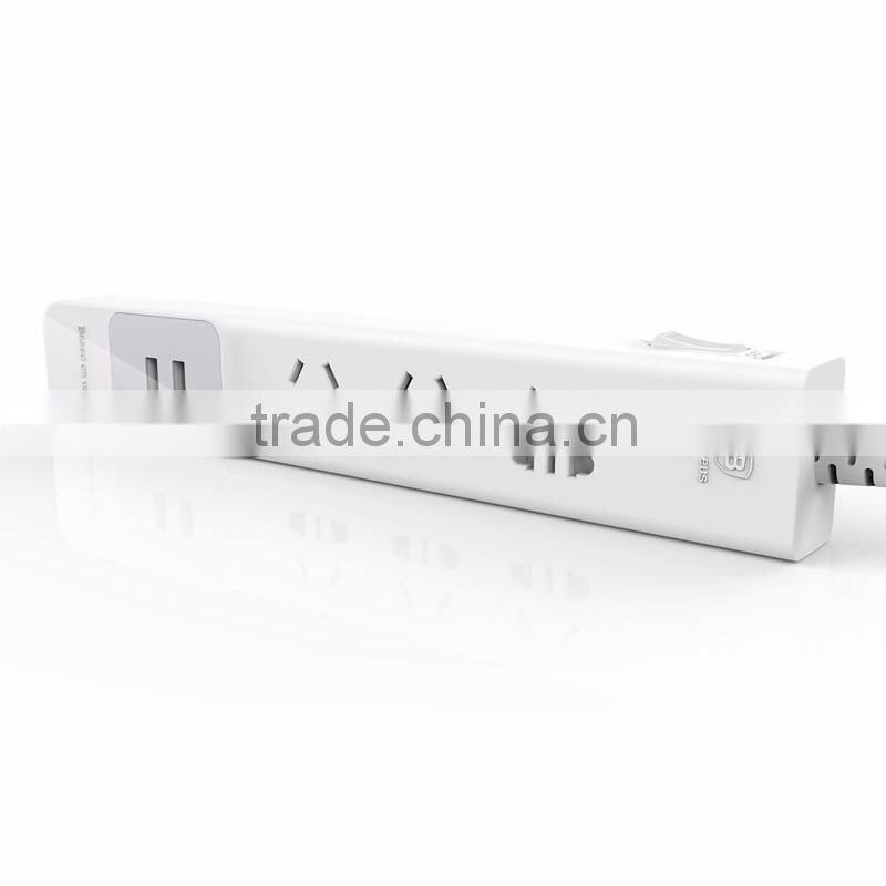 Baseus 2.1A Power Strip 3 Universal Outlets To Smart Chips Home Electronic 2USB Charging Ports For Mobile Phone TB-0211