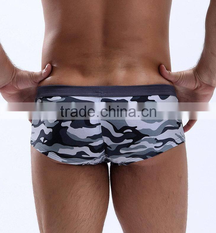2015 Camouflage Fabric Charming Comfortable Handsome Sports Underwear Men Penis Boxer Brief
