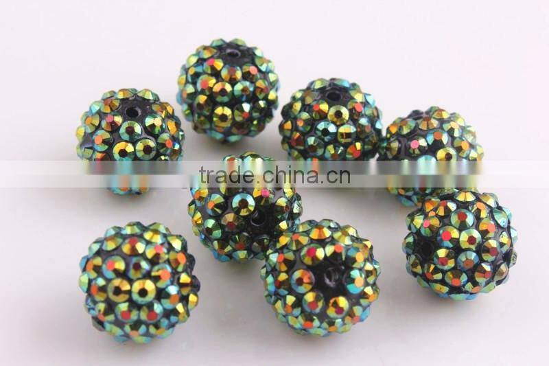 Pink AB Color Resin Rhinestone Ball Beads for Chunky Necklace Jewelry, Custom Design Accept Wholesales Cheap 10mm to 40mm
