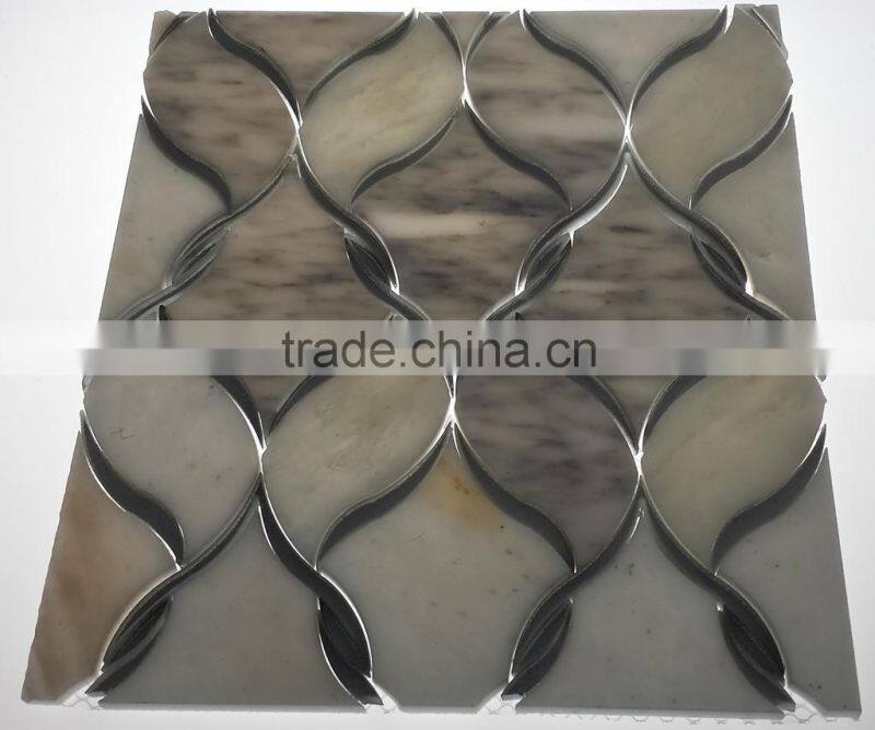 accurate water jet glass cutting Stone texture color tile mix(wj4)