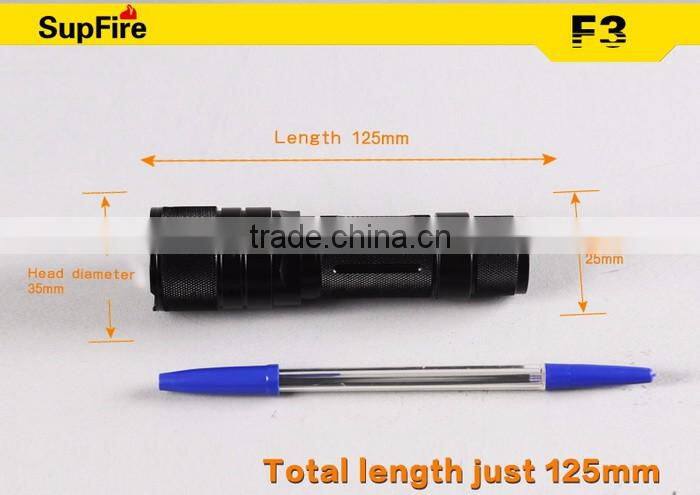 Supfire F3-XPE Rechargeable Flashlight or AAA Battery Led Zoom Torch