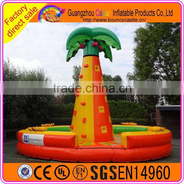 Commercial use interesting banana inflatable rock climbing wall for sale