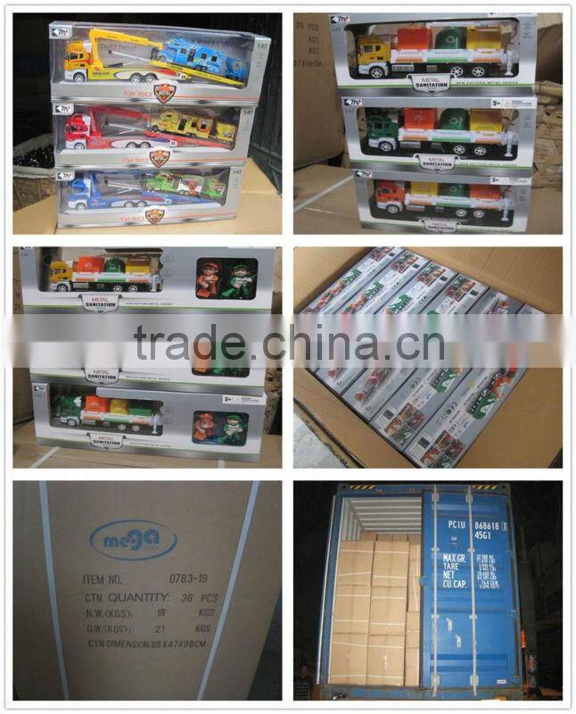 Alloy 1:42 scale model garbage truck toy for boys