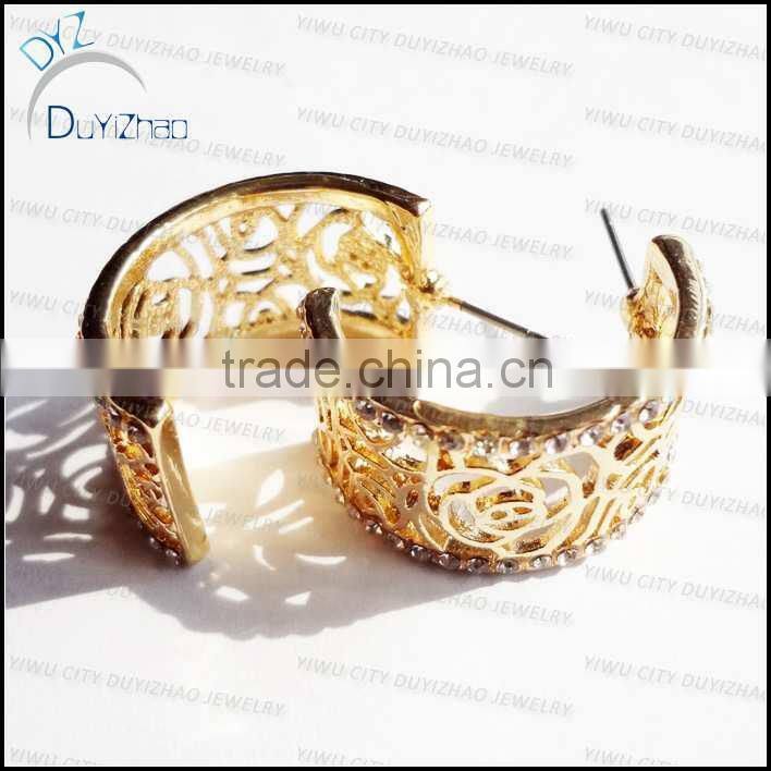 big gold fashion earrings stud