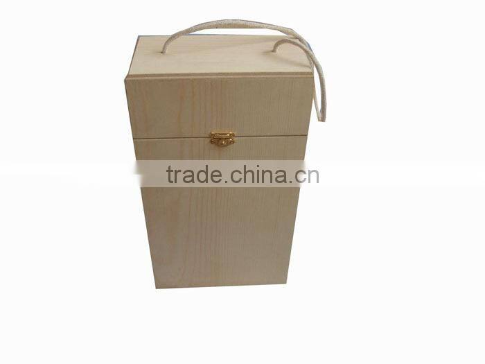 JINLINYUAN direct sale wooden wine box with 2 bottle,welcome to order