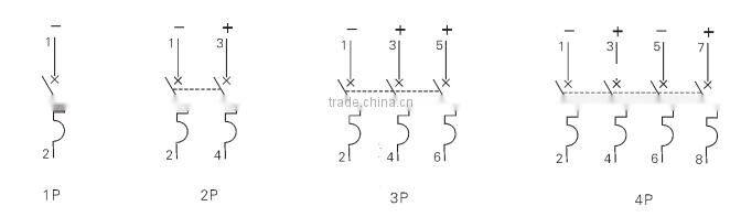 3 Poles Number and Mini Type electrical circuit breakers