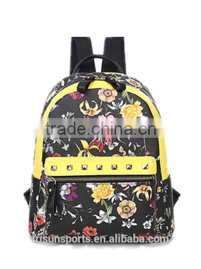 wholesale small colleague school leather backpacks bag for girls outside