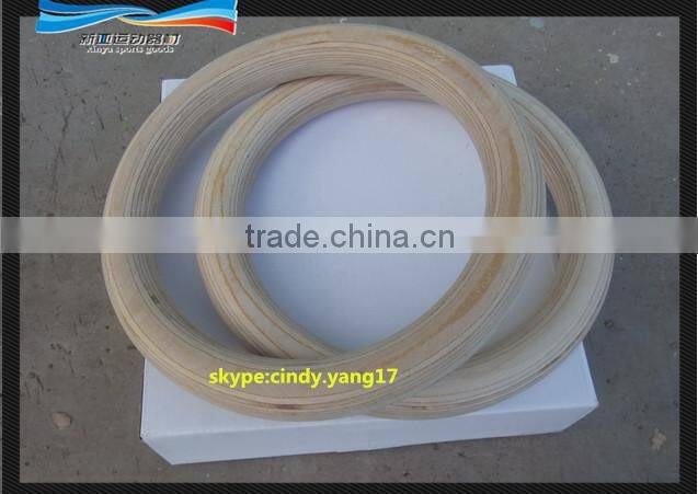 Hot Selling Wooden Gym gymnastic Ring with Strap