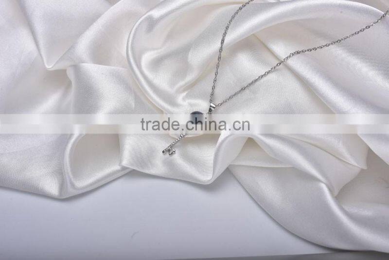 S925 silver necklace 8--9mm tahitian black pearl jewellery pendant