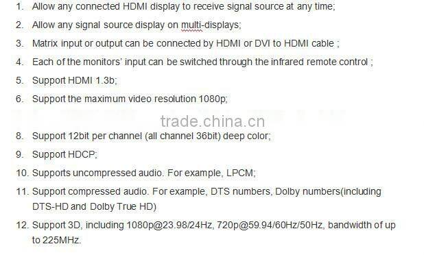HDMI 4X4 True Matrix High definition Video (1080P)