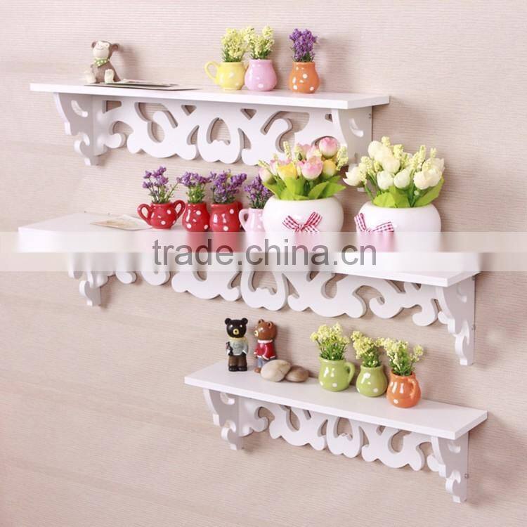 White wood exquisite design wall floating shelf display shelf unit home