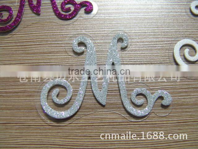 Eco-friendly DIY adhesive golden glitter letter sticker
