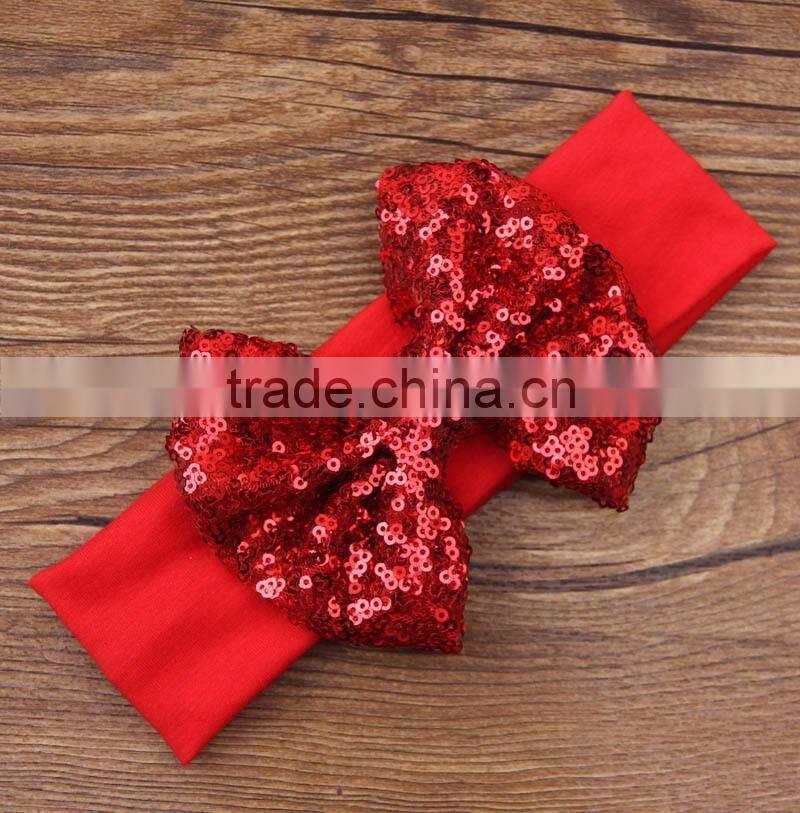 2016 new design cotton baby headband with bows