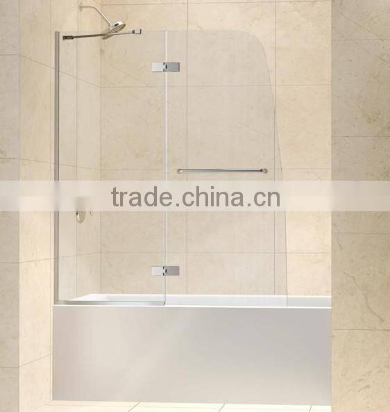flat glass frameless pivot folding shower door