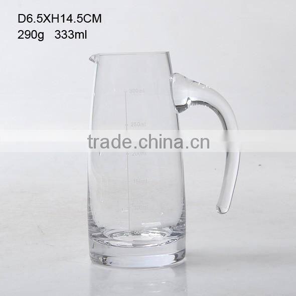 WHOLE SALE cheap transparent glass wine decanter with handle for centerpiece and supermarket