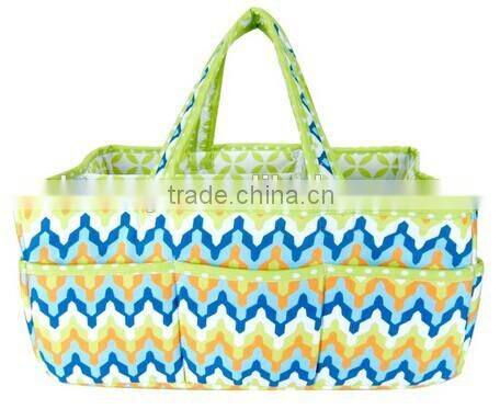 2015 Portable Storage Chevron Pattern Cotton Diaper Bag Organizer