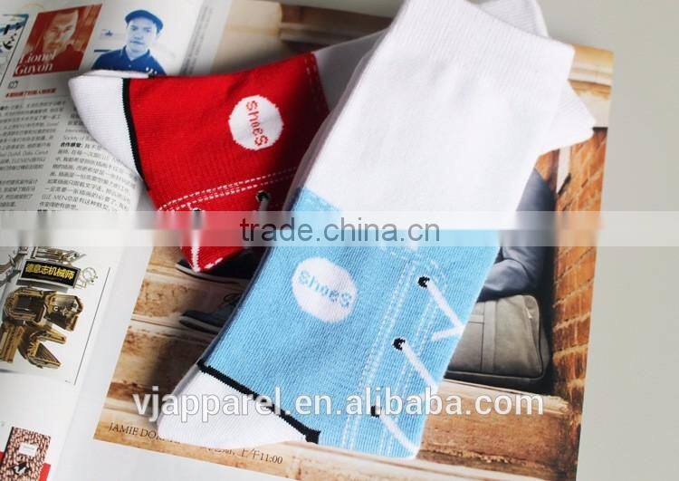 Customized Sports Combed Cotton Silly Sneaker Socks, Crew Silly Sneaker Socks, Make Your Own Socks