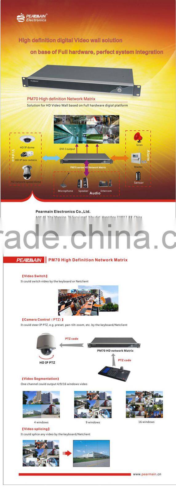 HD IP matrix switcher with DVI/HDMI/ Output 4/6/8chs