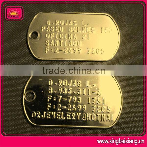 High quality custom metal military army dog tag