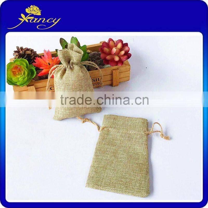 hot sell Small drawstring jute bag gunny bag