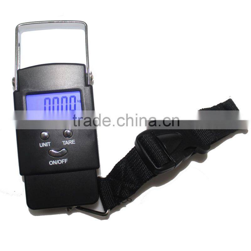 50kg Electronic Travel Luggage scale with metal handle with Blue LED backlight