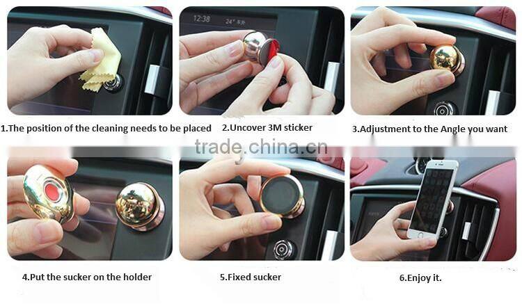 Zyiming car holder factory hot sell Universal 360 Degree Rotation magnetic car phone holder for iphone smartphone