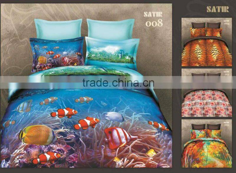 80S 400T 100% Cotton 3d Animal Printed bedroom sets