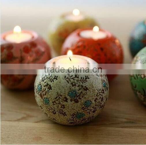 Mini antique style ceramic candlestick candle holder