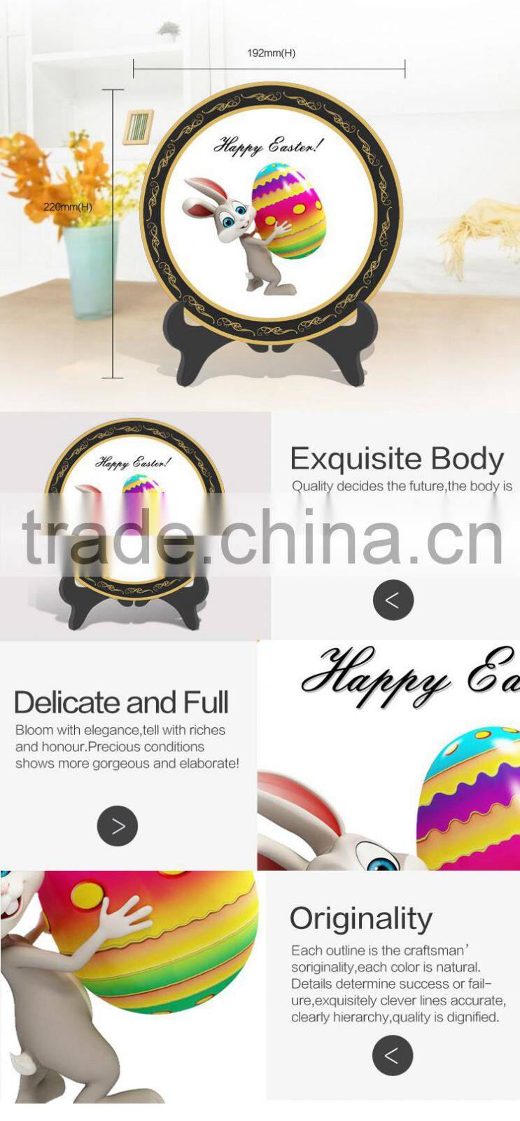 Hot sale holiday gift rabbit and eggs unique happy easter table decorations