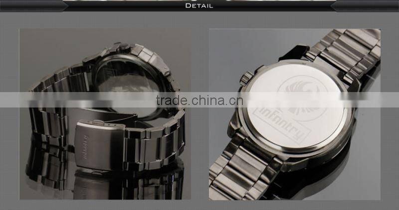 INFANTRY 2015 Men's Black Stainless Steel Cheap Military Watch