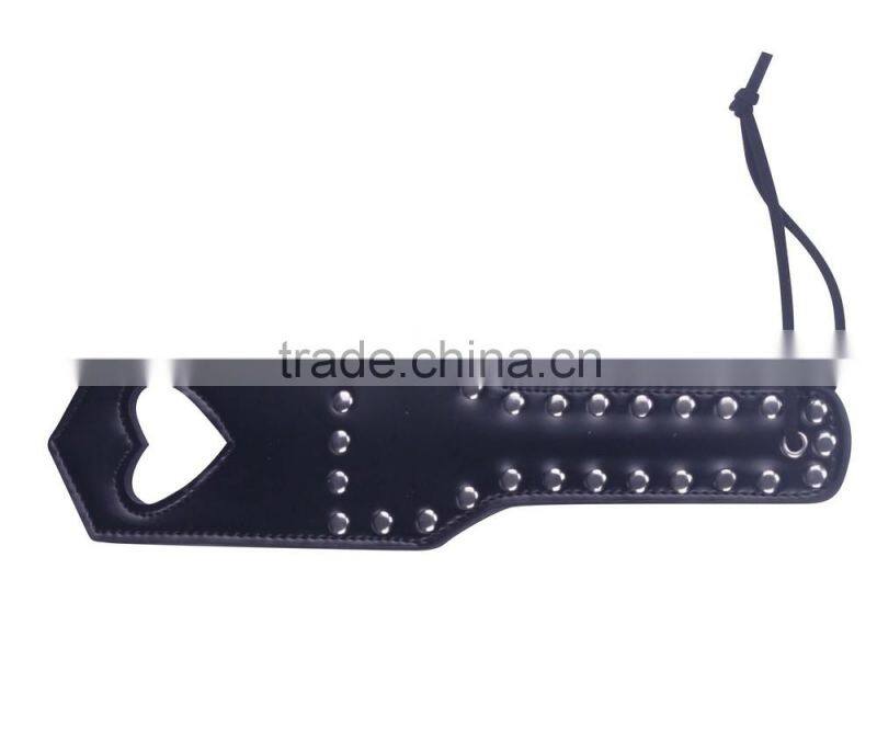 Dark blue slave Paddle, Leather Heart Leather spanking paddle for girl. Sexy joyful adults toys of sex Whips and paddles