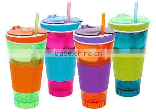 Drinking and favorite snacks all in one hand snackeez/snackeez cups/ snack and drink cup