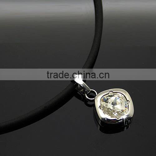 Noproblem D027 Power Tourmaline Germanium Health Balance Clear Crystal Pendant Necklace