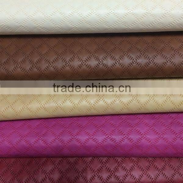 Printed and embossed PU women shoes leather material