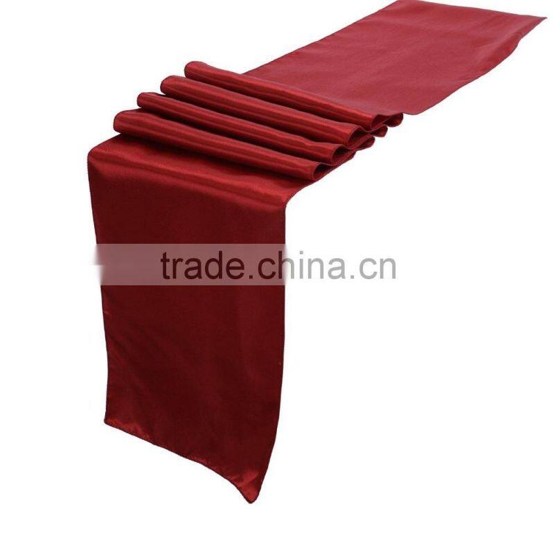 2015New banquet wholesale black fancy shiny satin table runner