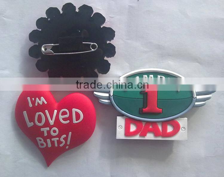 Fashion Custom Soft Pvc Badge With Pins