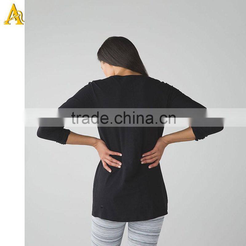 Yoga Plain long sleeve sports wear t shirts for ladies