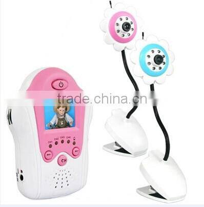 Flower Design 1.5 inch TFT LCD 2.4G Wireless Baby Monitor Night Vision pixels 628 X 582 (PAL) AV Out