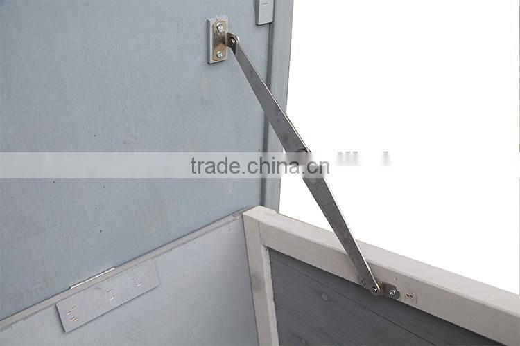 Wooden rabbit cage with feeder