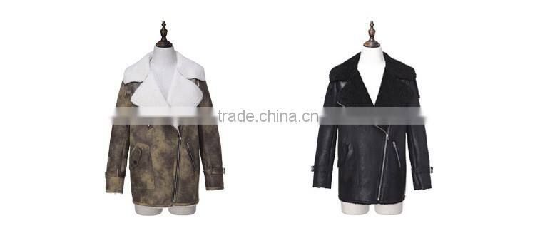 Wholesale Leather Coat Woman 2016 New Fashion Winter Coat Jacket
