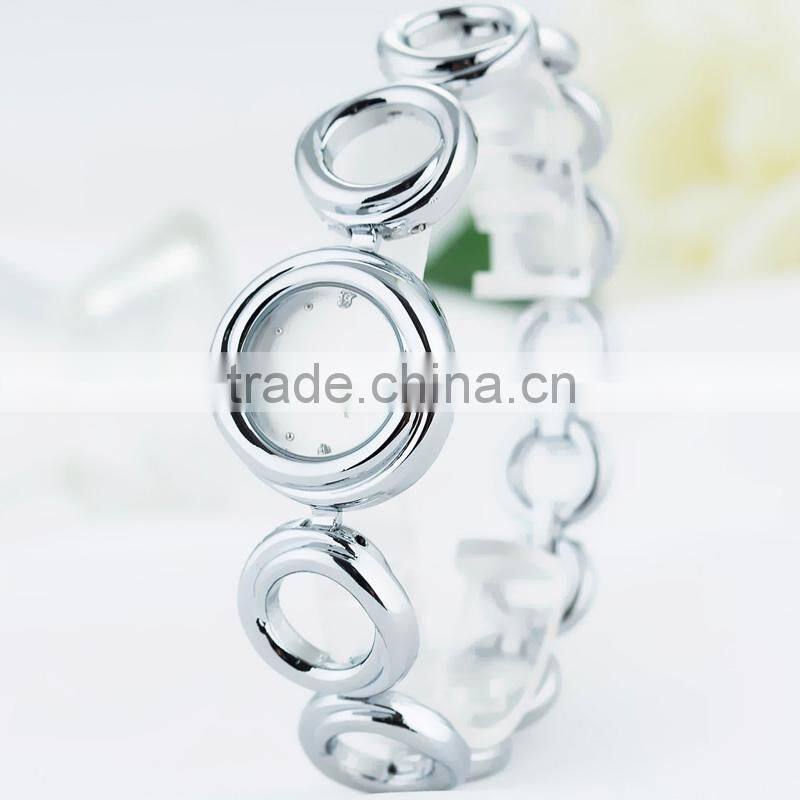 Hot selling product fashion bracelet coin size dial delicate bracelet watch ladies
