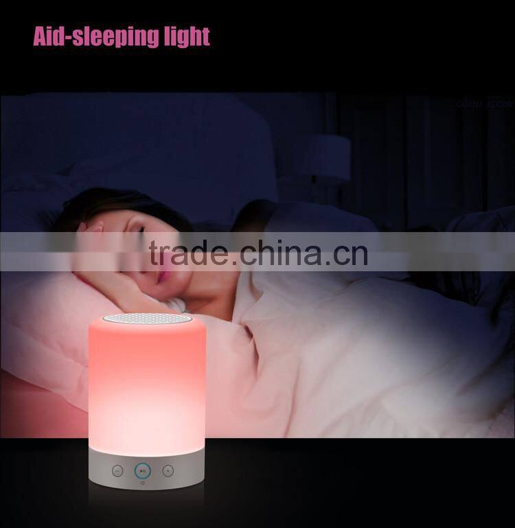 Hot Sale Gift SD Card Slot Portable Wireless Bluetooth Speaker With Led Light Colorful Touch Lamp