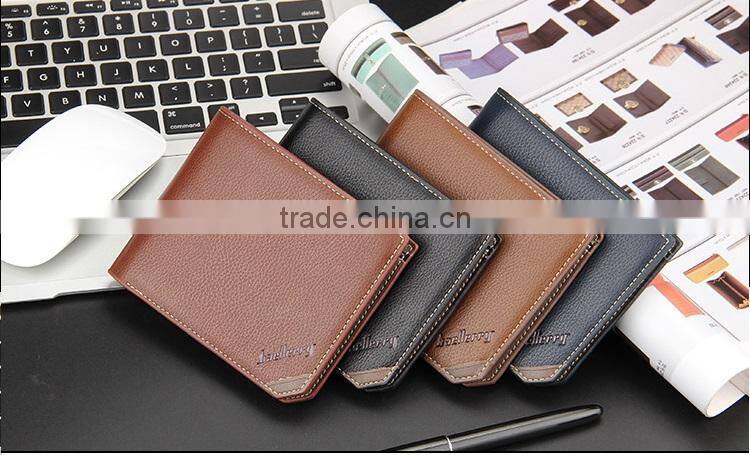 Baellery Men Business PU leather wallet for young billfold