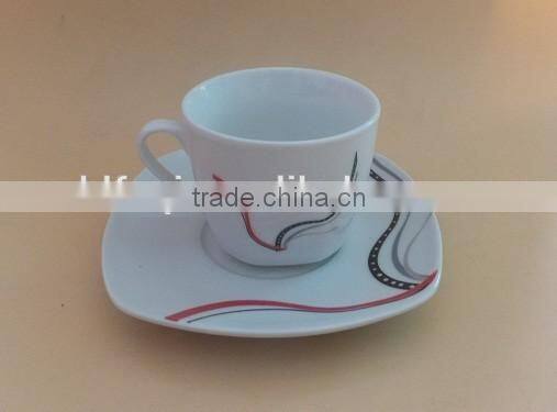 Fashion design coffee and tea set fine porcelain cups and saucers sets
