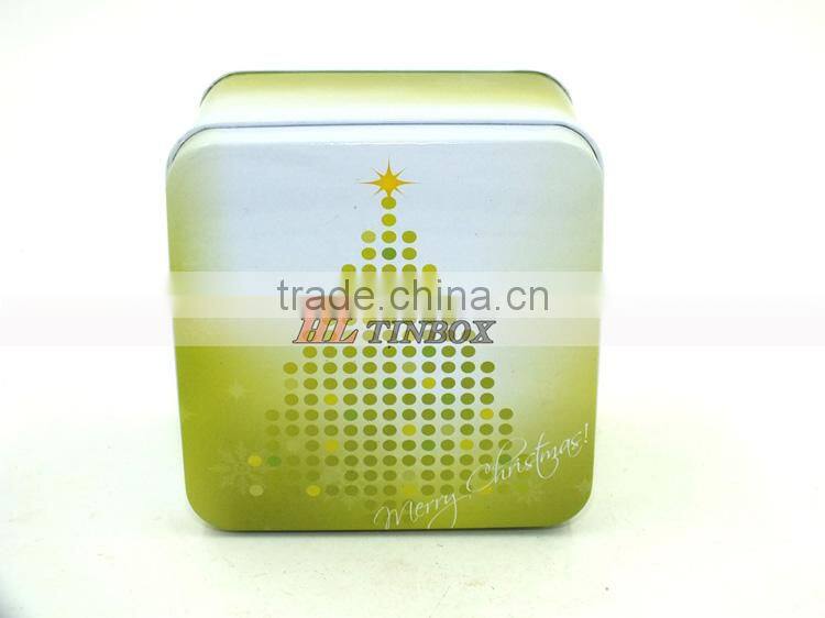 Christmas Square Candy Gift Tin Cans