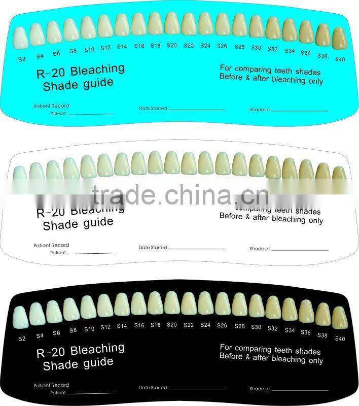 teeth whitening paper shade guide, paper shade guide, tooth shade guide,custom paper shade guide for teeth whitening