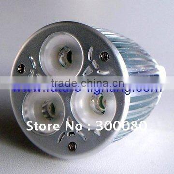 Indoor GU10 MR16 base 3x3W Aluminum high brightness 9w led spotlight dimmable , led spot light