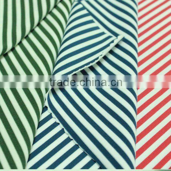 stripe jersey fabric made of 98% poly and 8% lycra