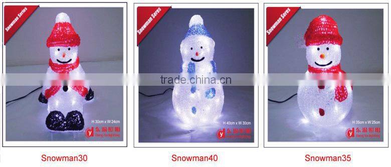 alibaba china indoor acrylic white small led light snowman for christmas decoration