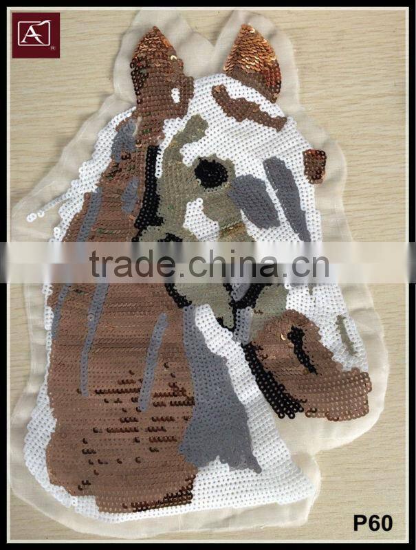 cartoon horse fashion sequin embroidery design patch